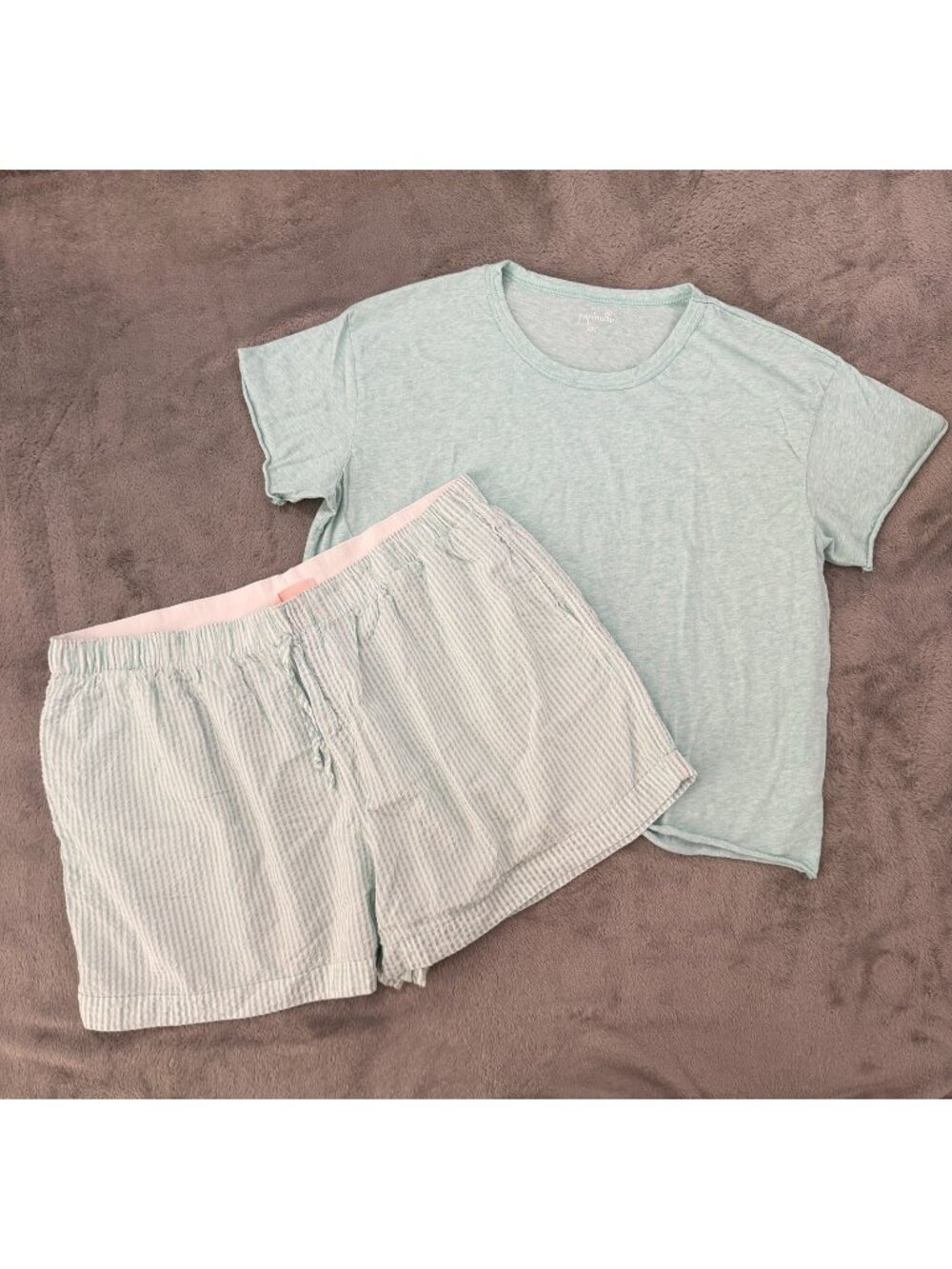 Papinelle Pajamas Set XXL Seersucker Shorts Short Sleeve Shirt